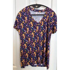 Little Snuggles Rapunzel Bamboo V Neck Top Small Disney Tangled Purple NWT